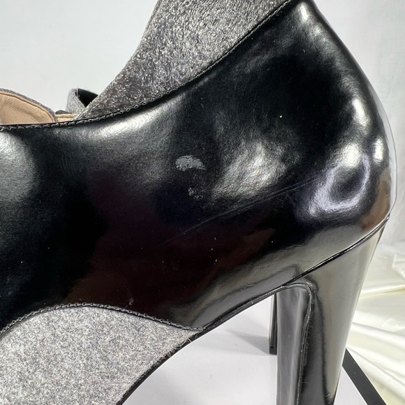 NEW w/Flaws Nine West Leather Black Gray Brianny Bootie Boot Heel Shoe 11 - Picture 8 of 11